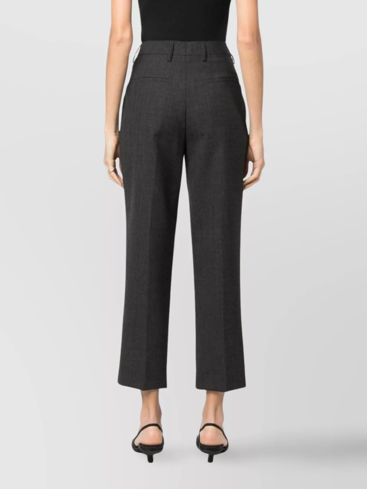 Prada Grey Wool Cropped Trousers