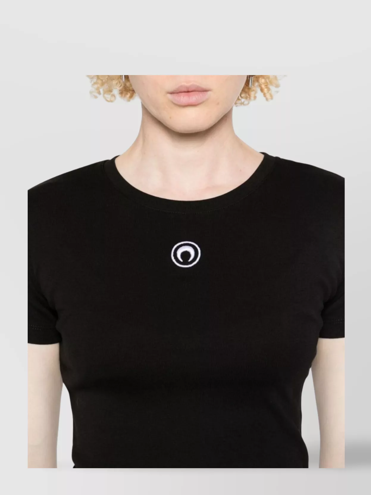 Marine Serre Organic Cotton Logo T-Shirt With Fitted Silhouette