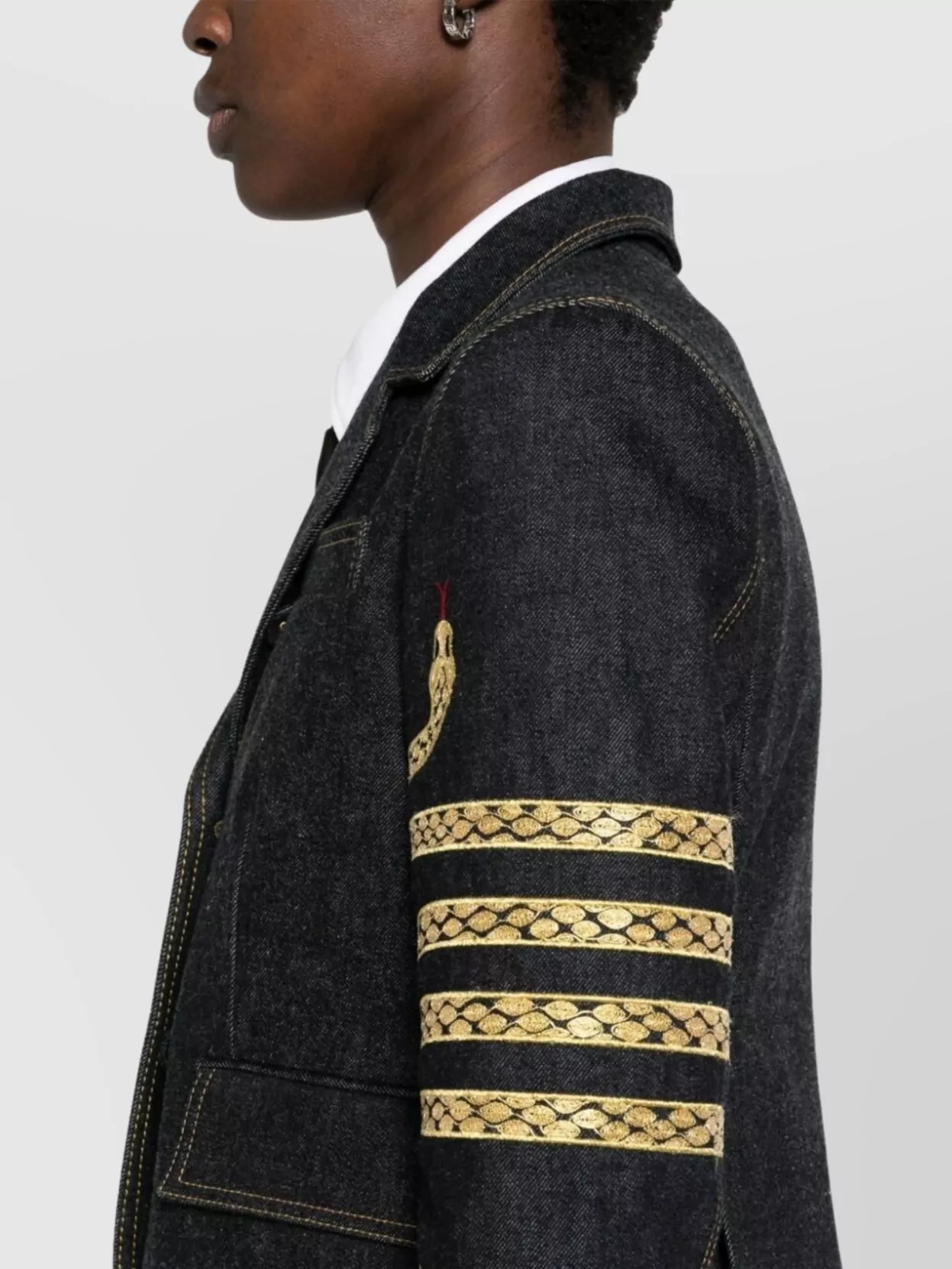 Thom Browne Snake Motif Denim Blazer