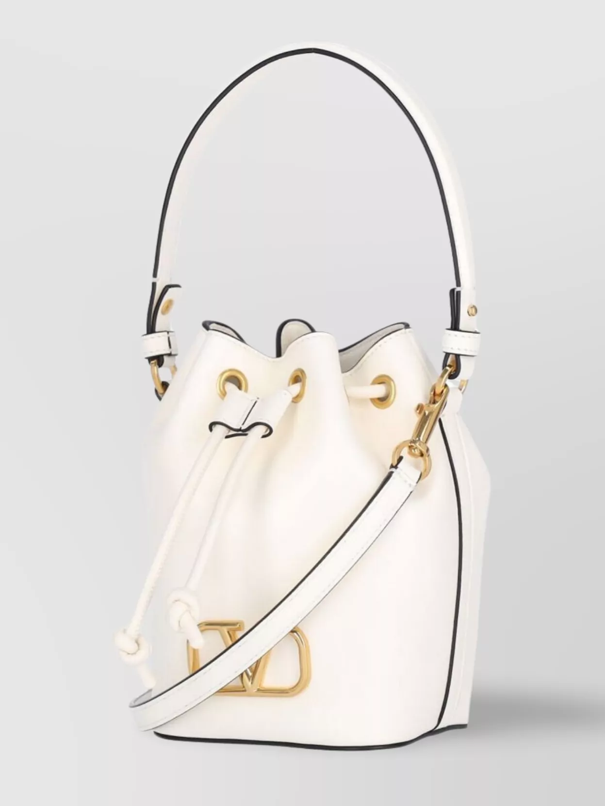 Valentino Bucket Bag With Top Handle And Adjustable Strap