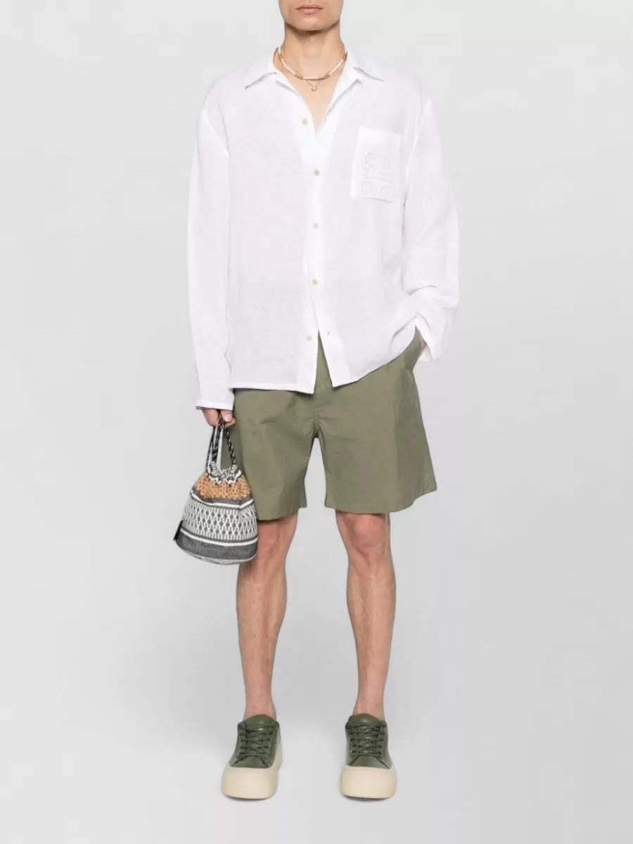 Loewe Paula's Ibiza Cotton Poplin Mid-Rise Straight-Leg Chino Shorts