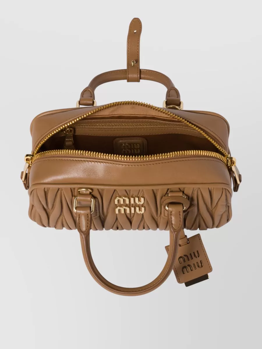 Miu Miu Shoulder Bag Detachable Strap Quilted Top Handle