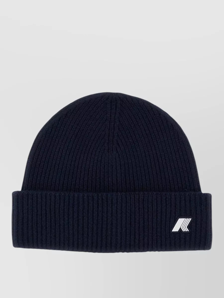 K-way wool ribbed-knit beanie