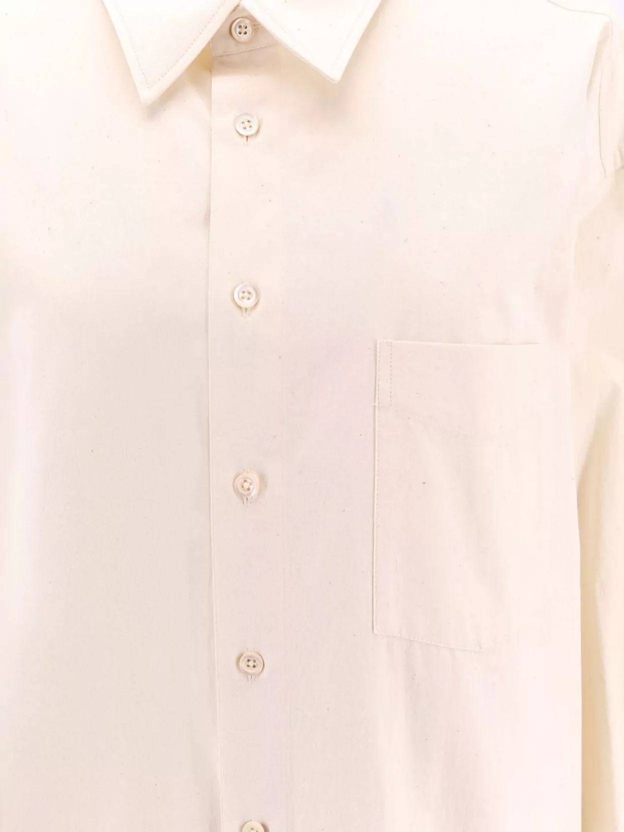 Maison Margiela Long Cotton Shirt With Applied Breast Pocket
