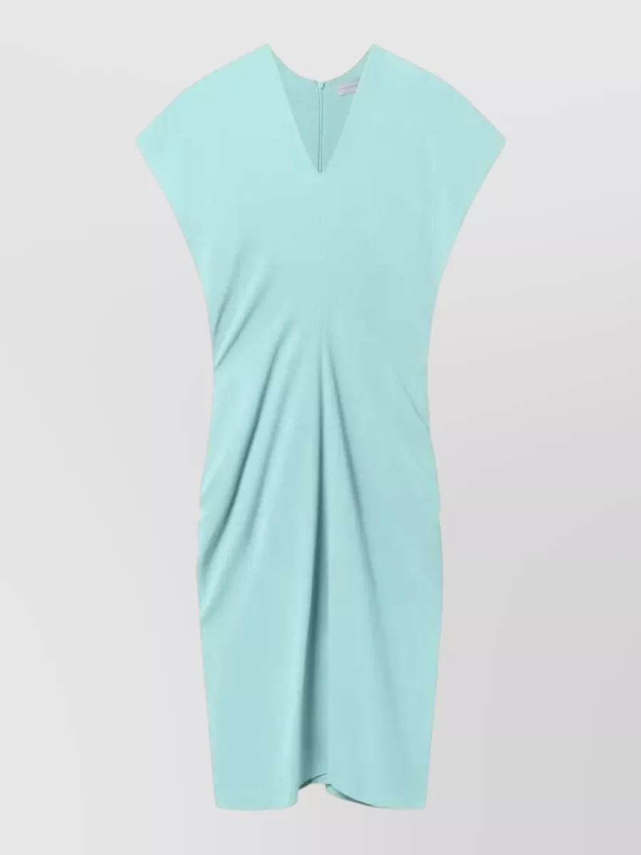 Stella Mccartney draped v-neck cap-sleeve midi dress