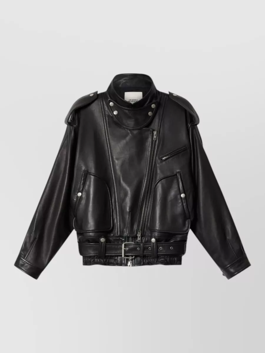 Isabel Marant lamb leather belted jacket