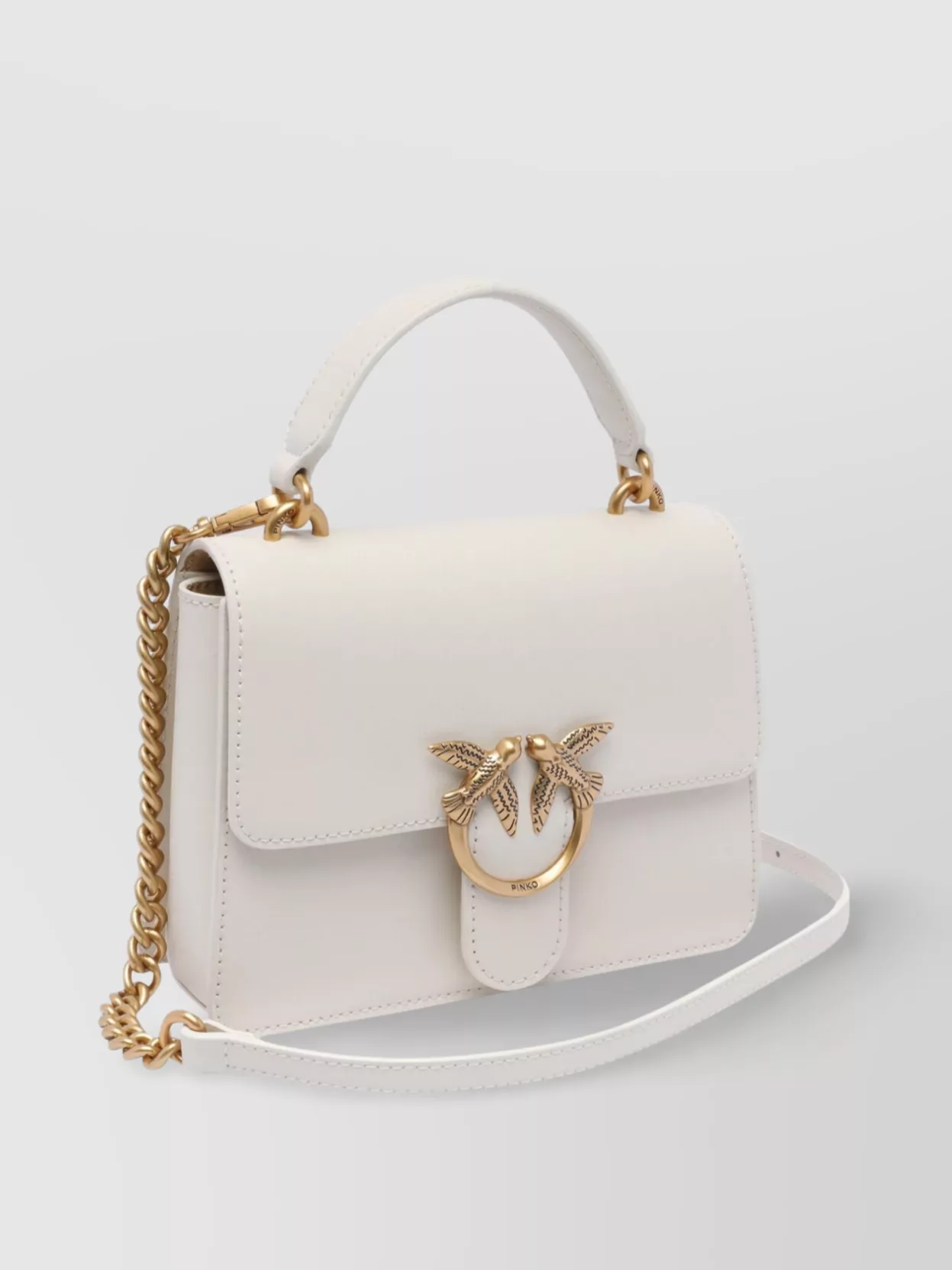Pinko Bird Embellished Tote Bag With Golden Hardware