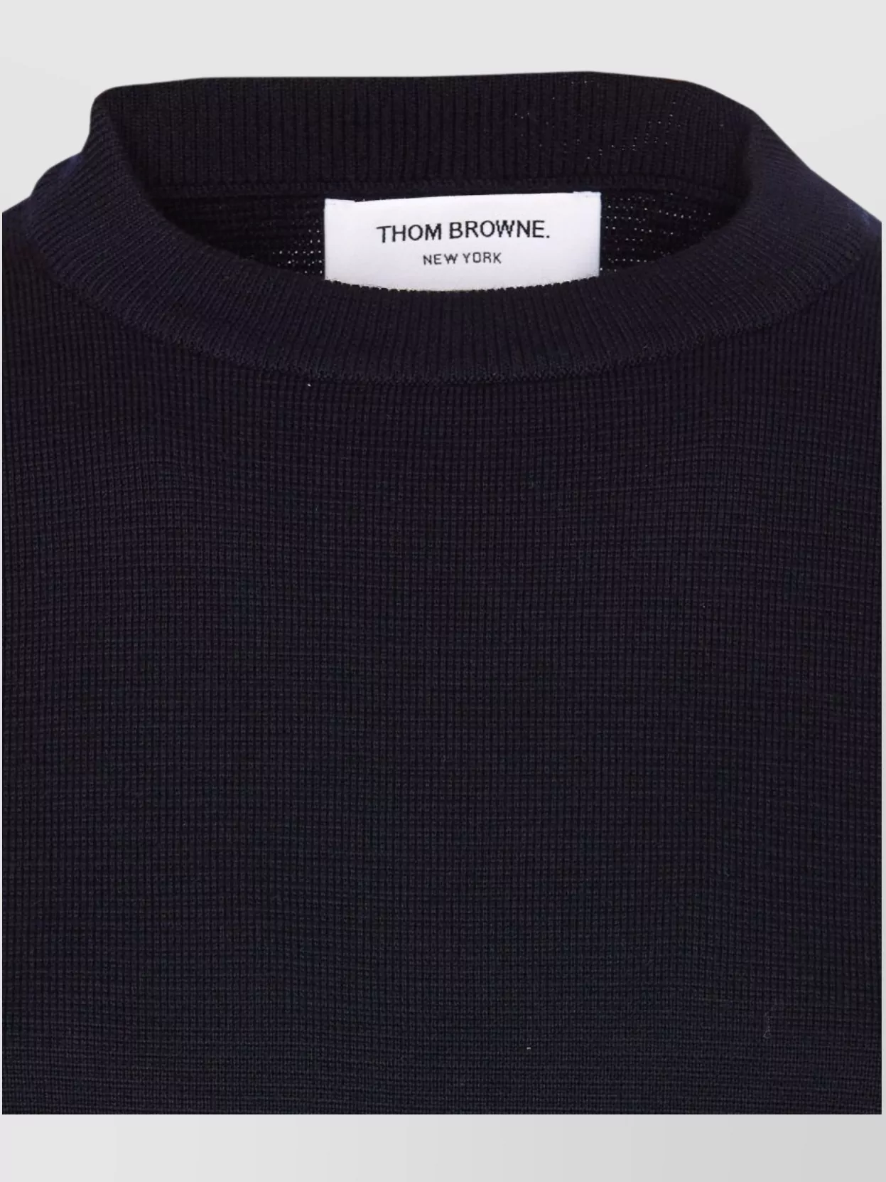 Thom Browne Buttoned Crewneck Knitwear With Ribbed Hem