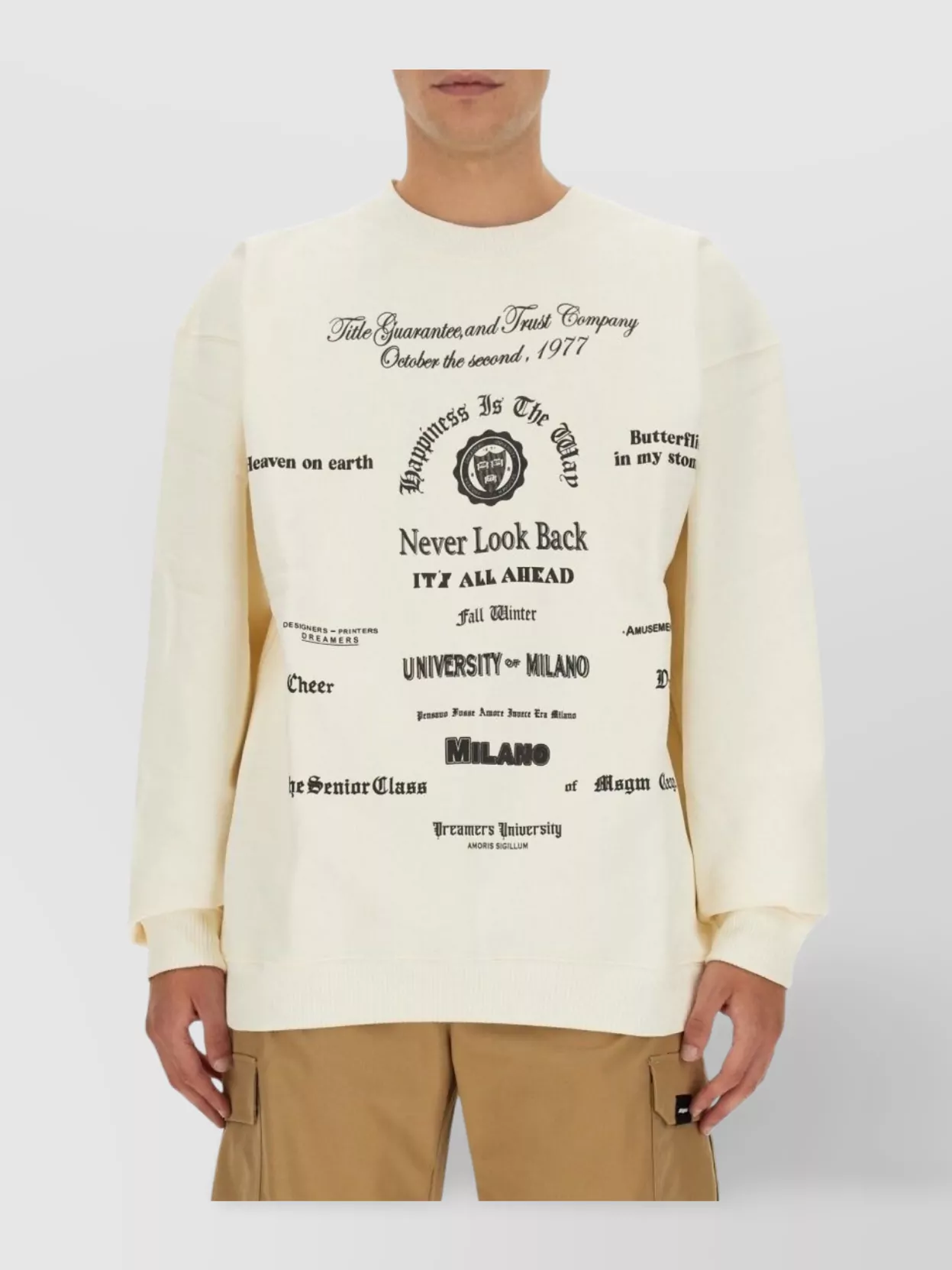 Msgm Logo Crew Neck Sweatshirt