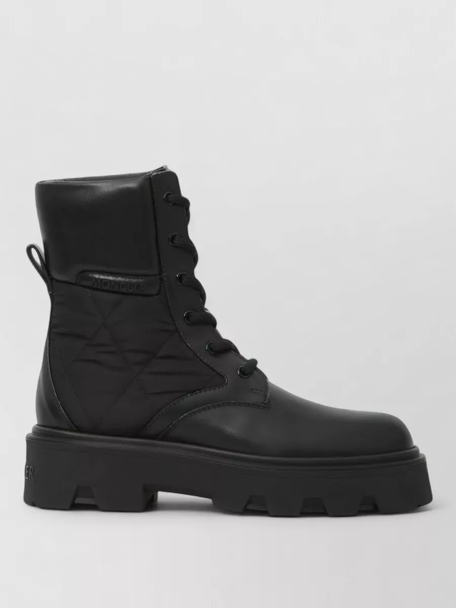 Moncler Leather Quilted Ankle Boots