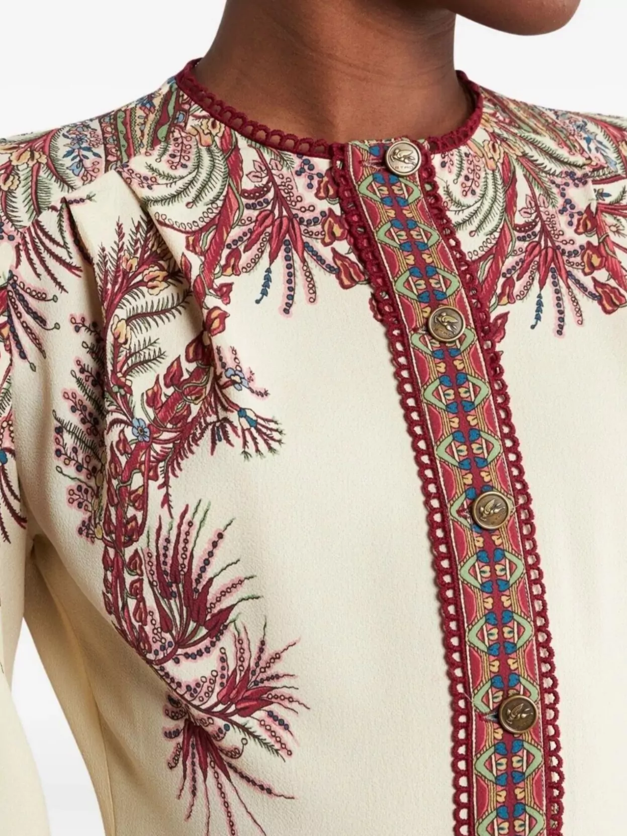 Etro Floral Paisley Embroidered Midi Dress