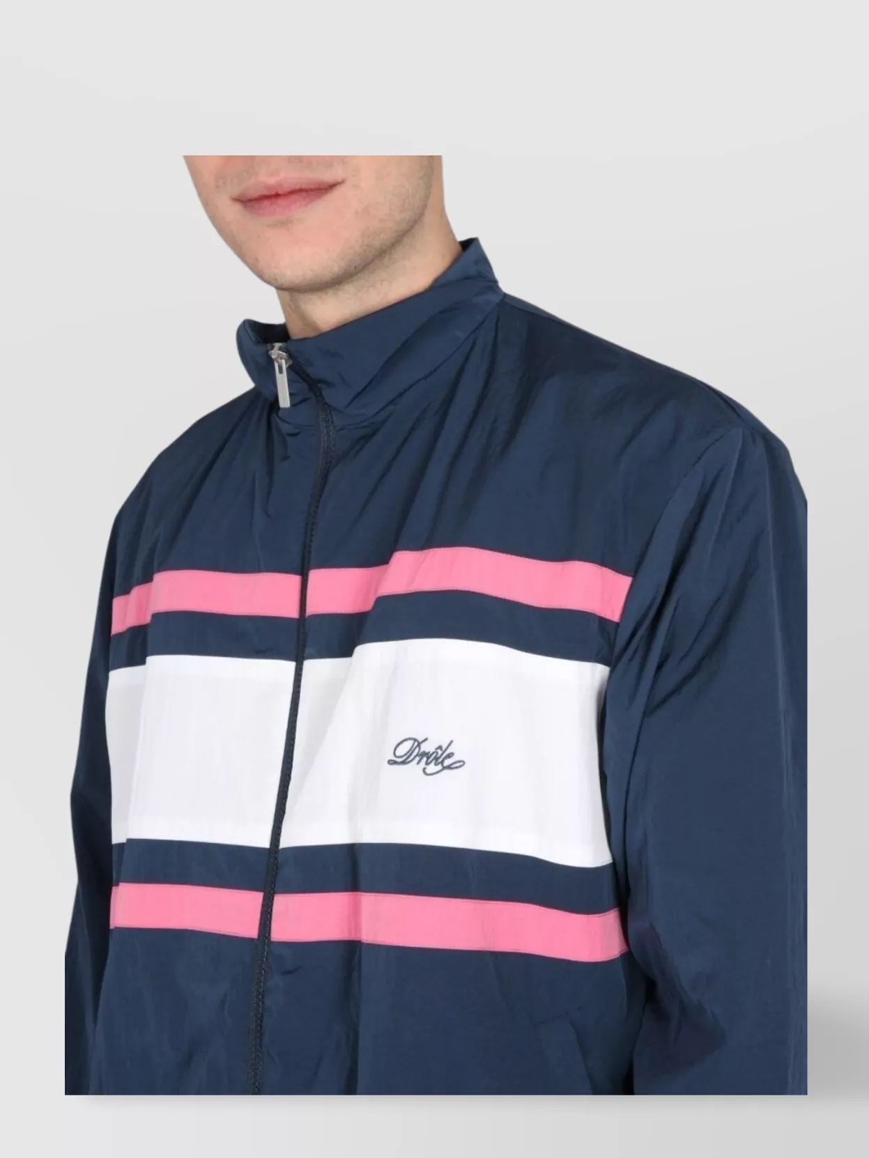 Drôle De Monsieur Logo Embroidered Color Block Jacket