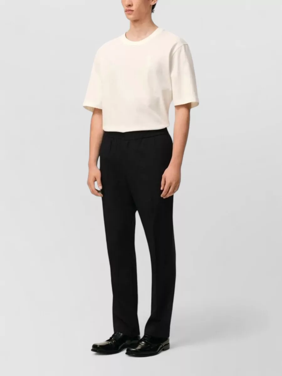 Ami Paris Wool Straight-Leg Trousers