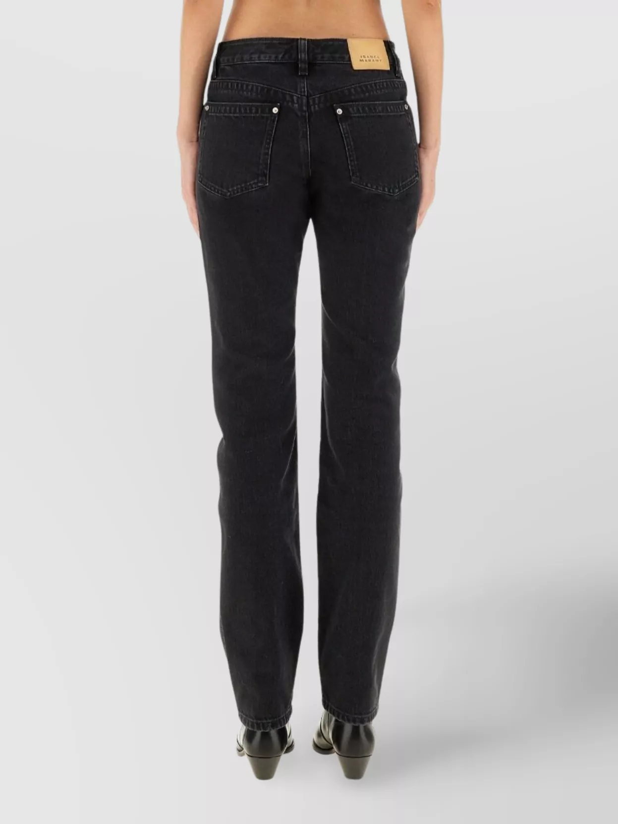 Isabel Marant Five-pocket Trousers With Belt Loops And Contrast Stitching In Black