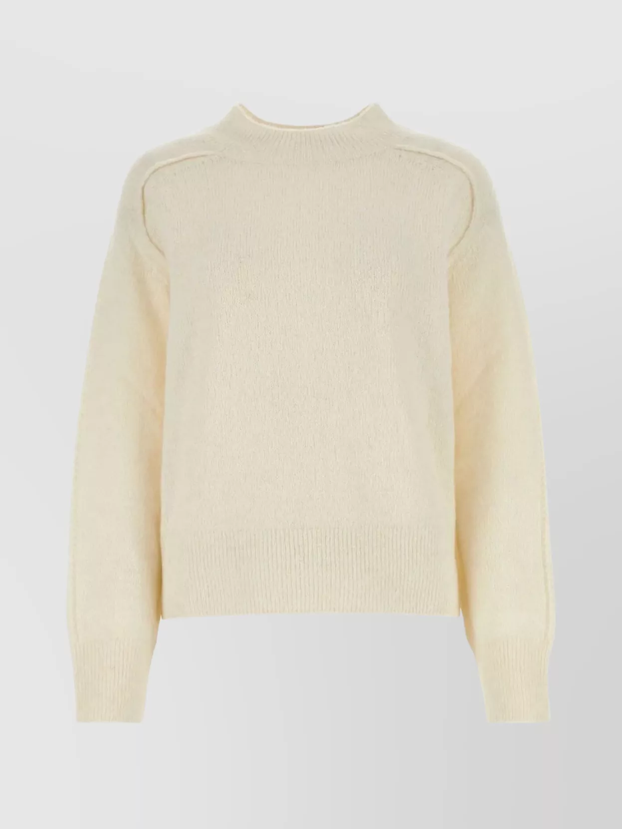 Shop Apc Naomie Alpaca Blend Sweater With Loose Fit In Beige