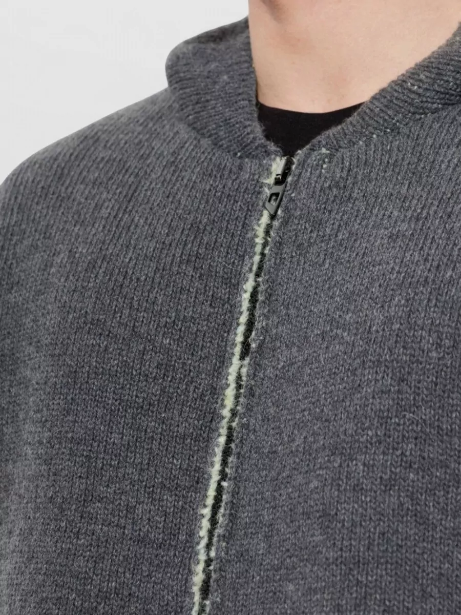 Diesel Wool Hooded Zip-Up Cardigan