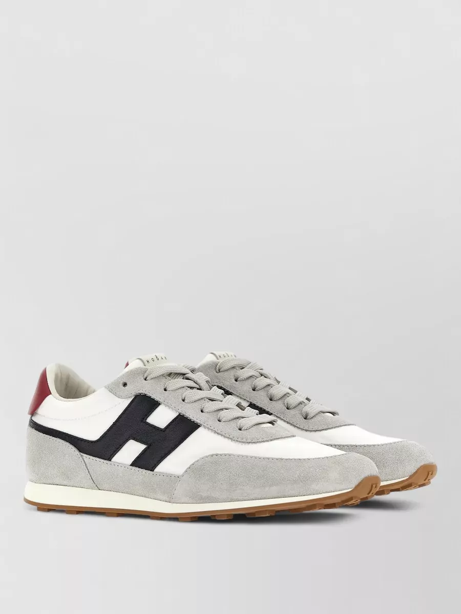 Hogan Sneakers Contrast Heel Tab Rubber Sole Suede