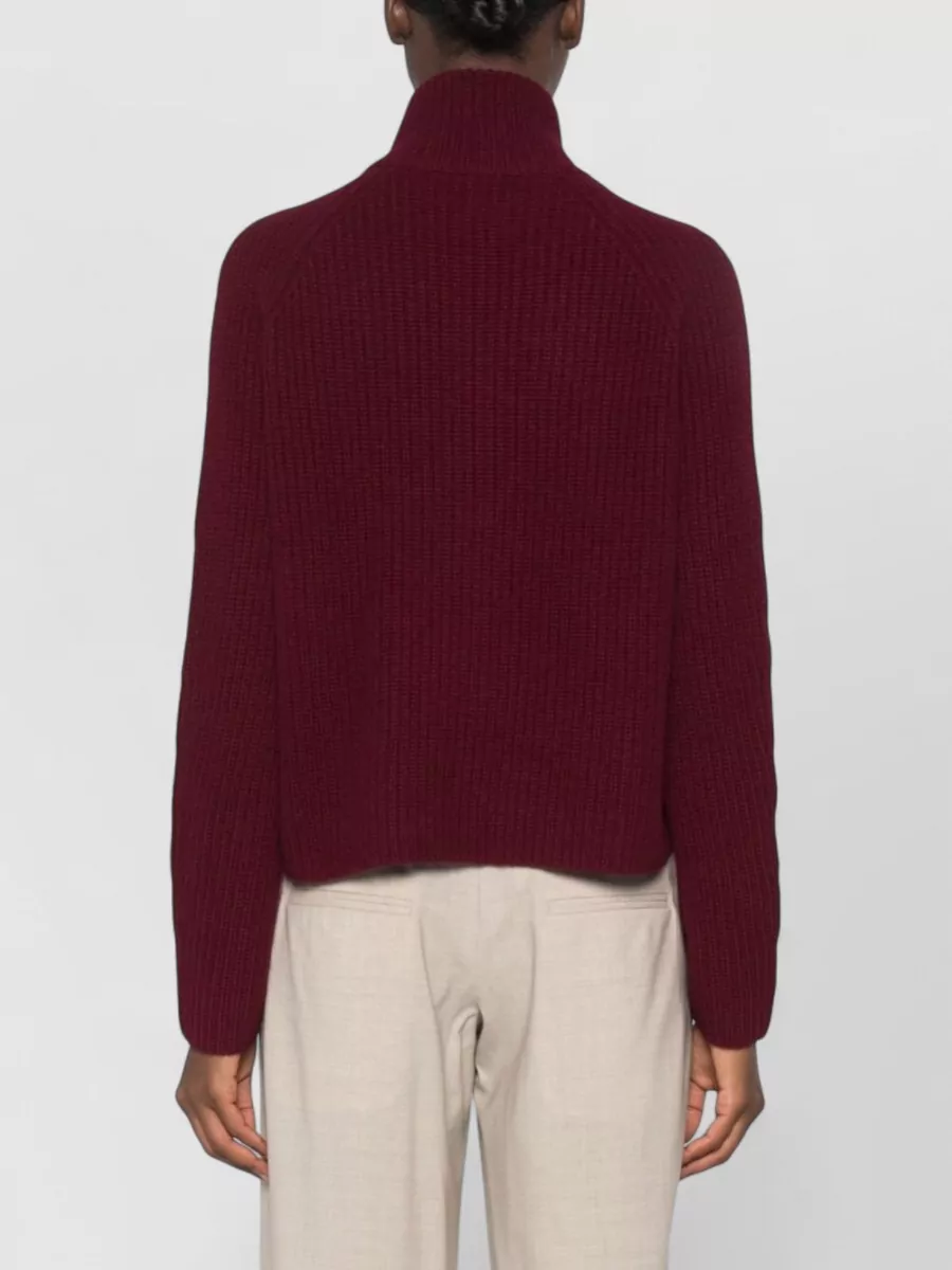 Lisa Yang Ribbed-Knit Cashmere High-Neck Cardigan