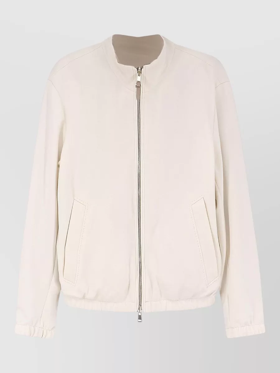 Boss Stand Collar Jacket Elasticated Cuffs Pockets