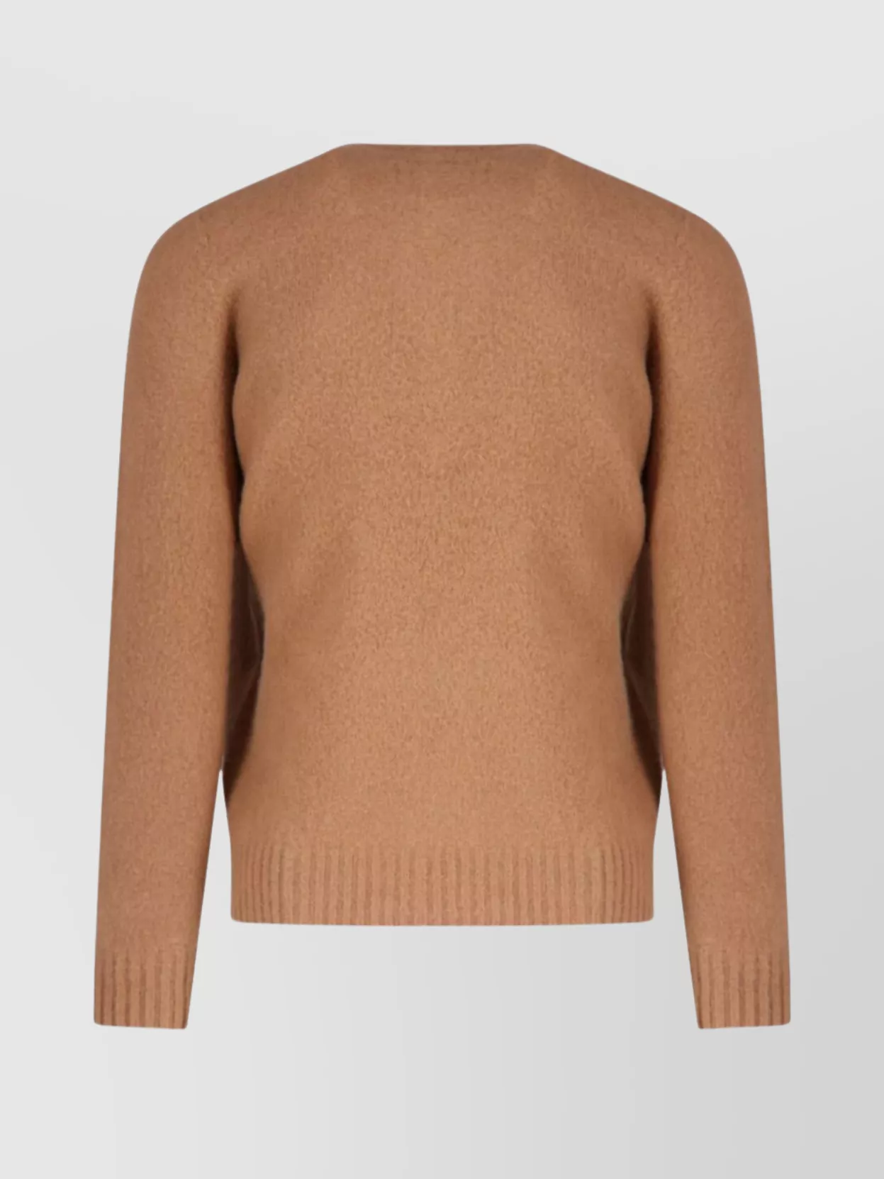 Drumohr Ribbed Crewneck Sweater With Long Sleeves In Brown