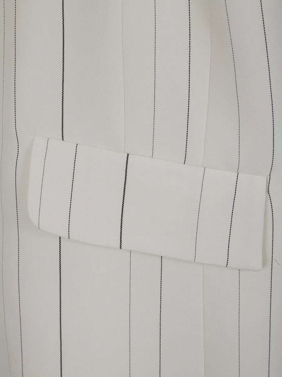 Semicouture Jacket Vest Front Pockets Notched Lapel Striped