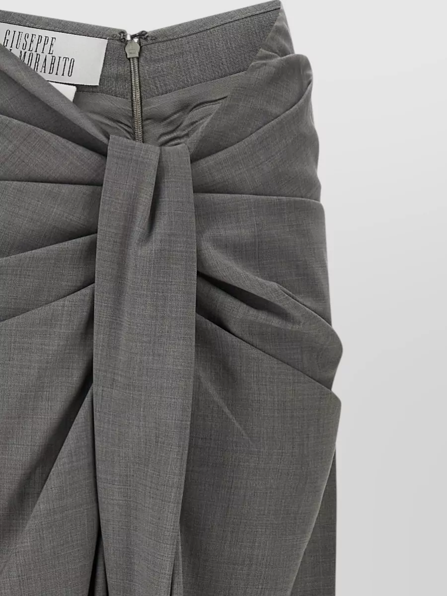 Giuseppe Di Morabito High Waist Wool Trousers Draped Pleated