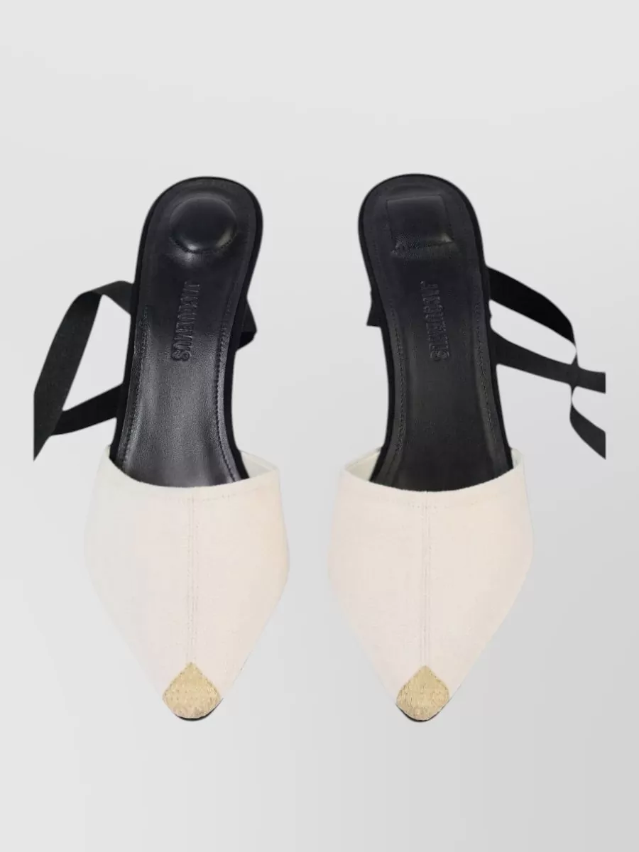 Jacquemus Cotton Tie-Fastening Pointed-Toe Pumps