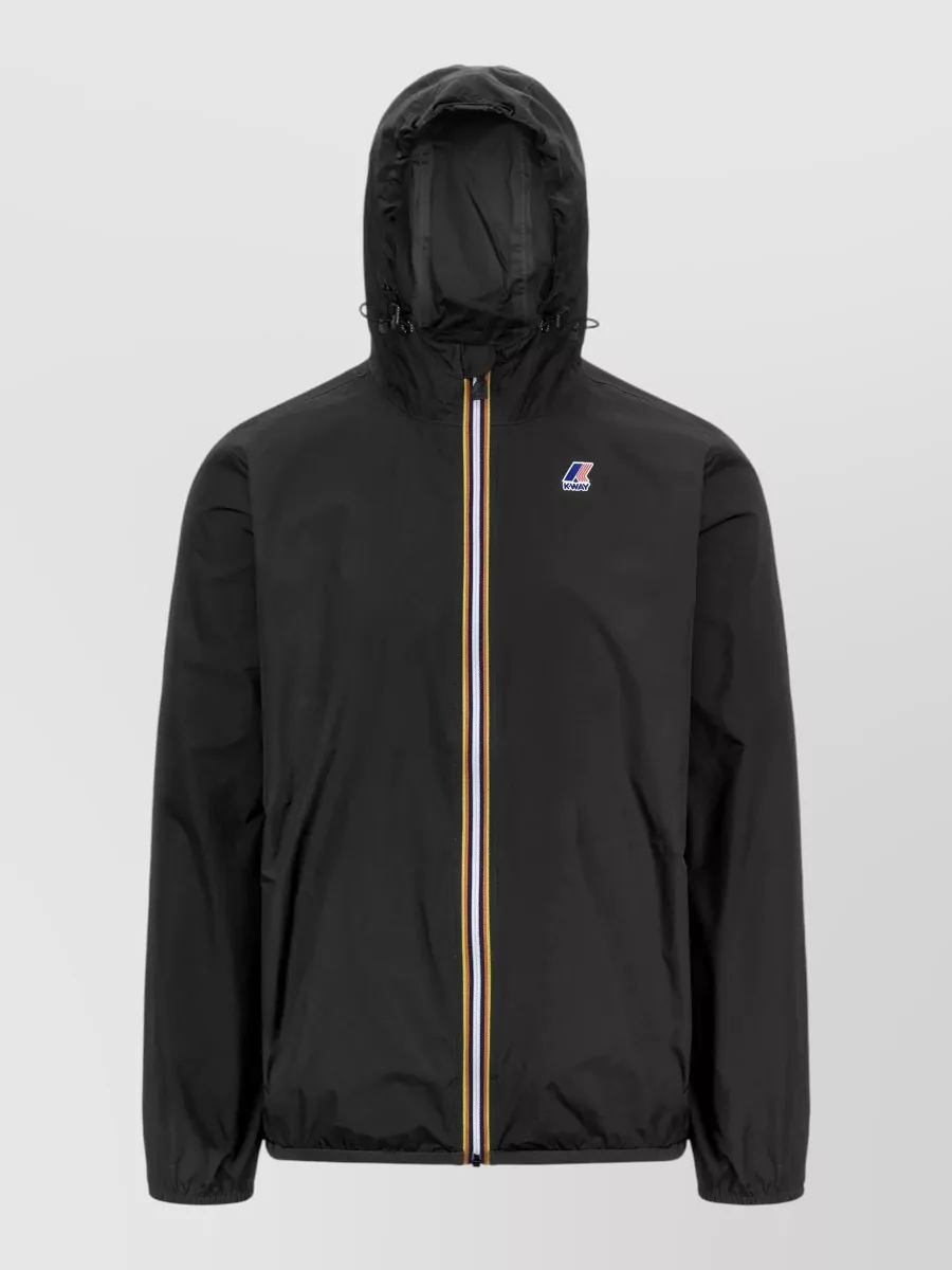 K-way Claude Hooded Jacket Adjustable Hem Cuffs In Black