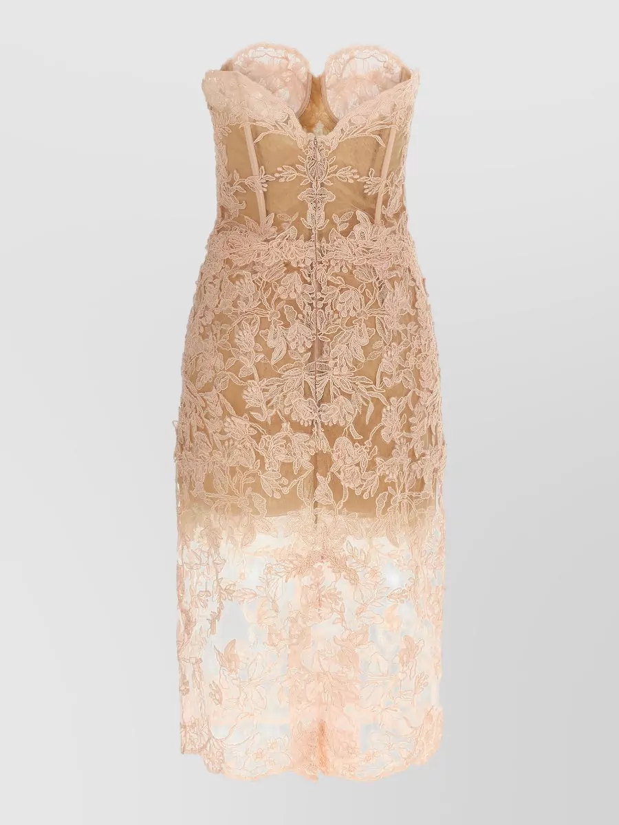 Ermanno Scervino Off-The-Shoulder Lace Midi Dress