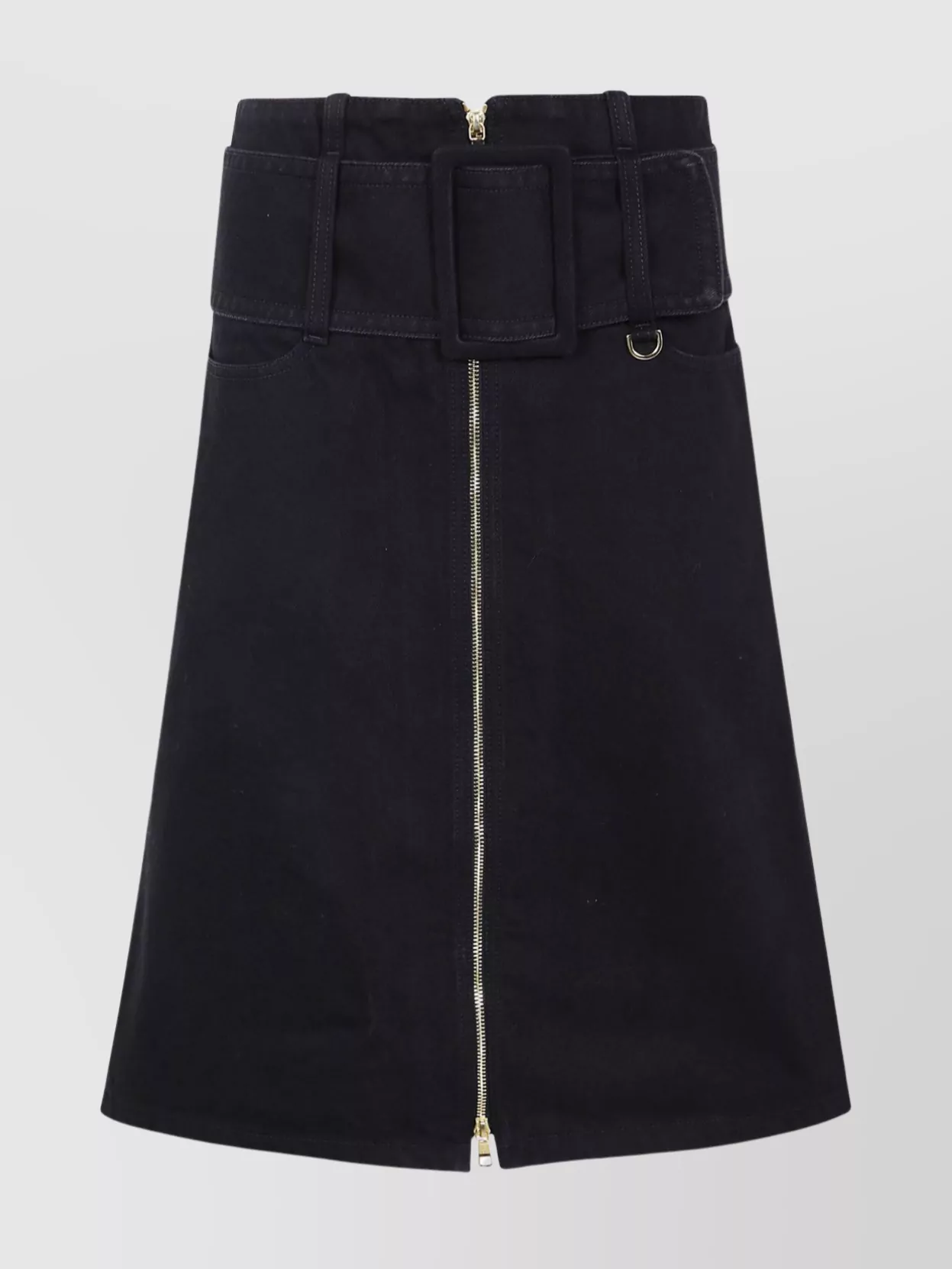 Patou Midi Skirt With Zipper And Belt