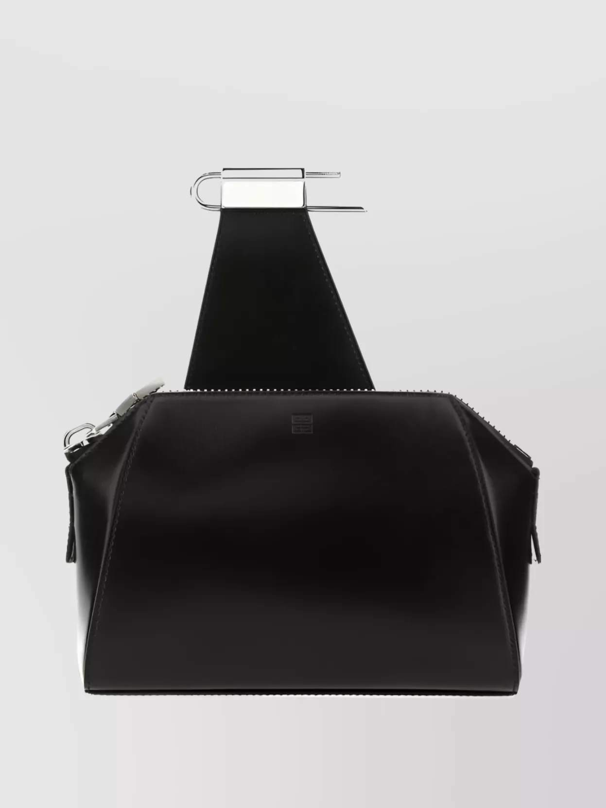 Shop Givenchy Strap Chain Shoulder Bag With External Pocket And Metal Hardware In Black
