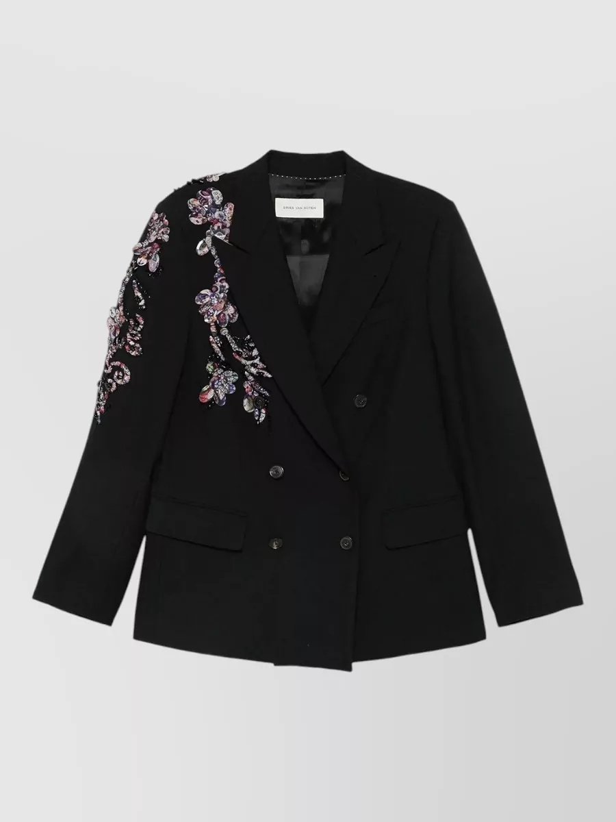 Dries Van Noten Wool regular-fit embellished double-breasted blazer