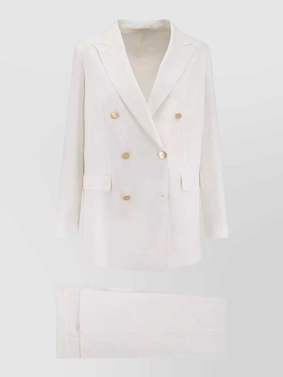 Tagliatore linen double-breasted trouser suit