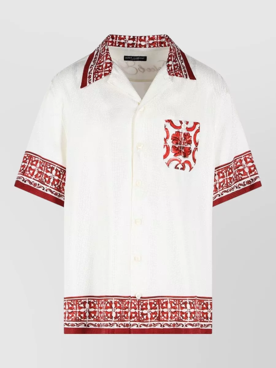 Dolce&Gabbana silk printed short-sleeve shirt