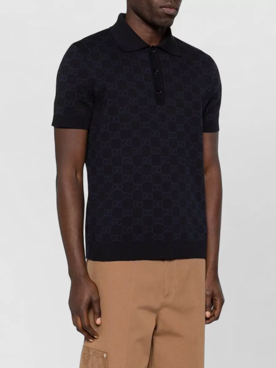 Gucci Knitted Shirt Polo Collar Short Sleeves