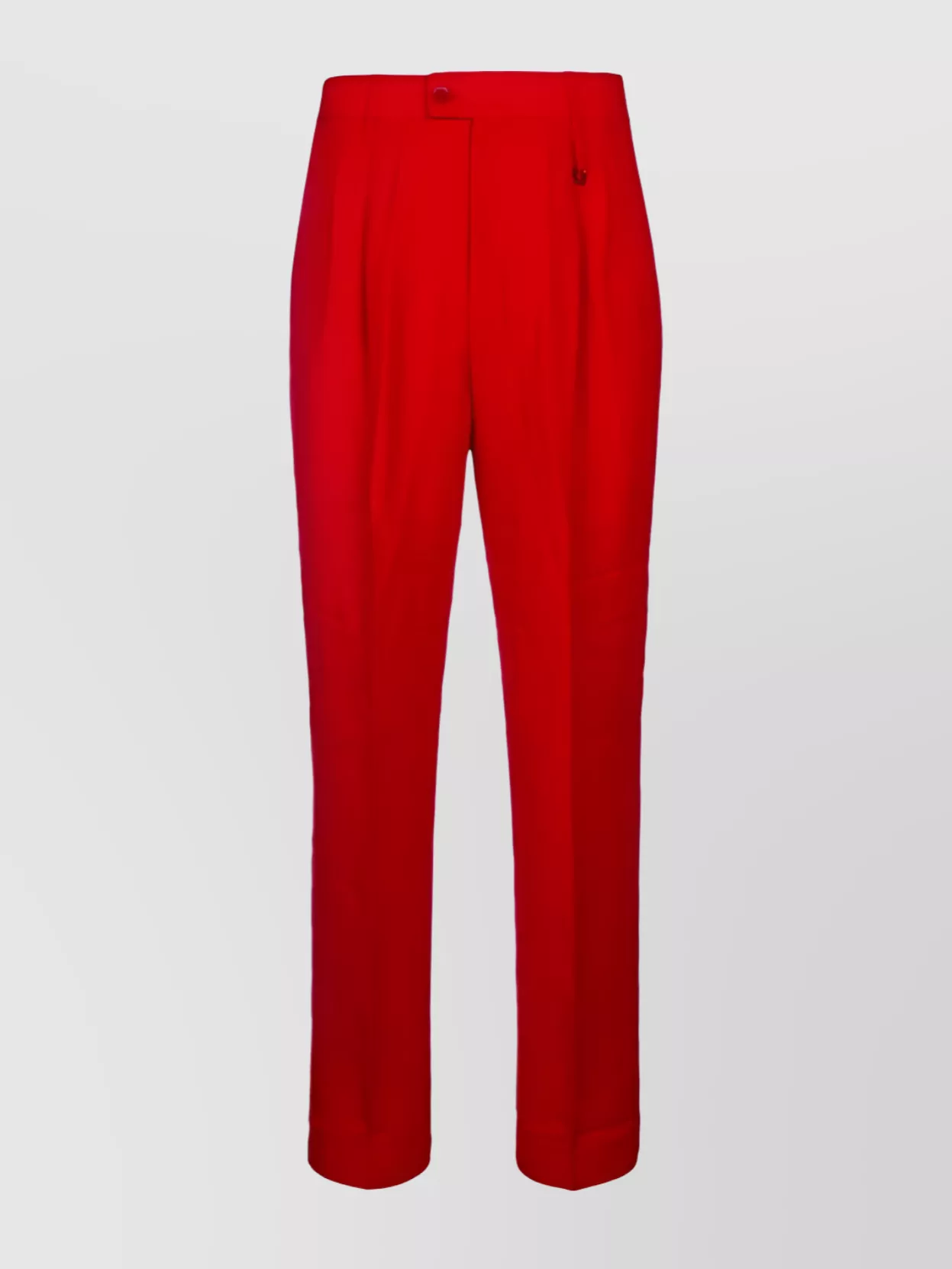 Shop Jacquemus Pleated Trousers With Belt Loops And Pockets In Red