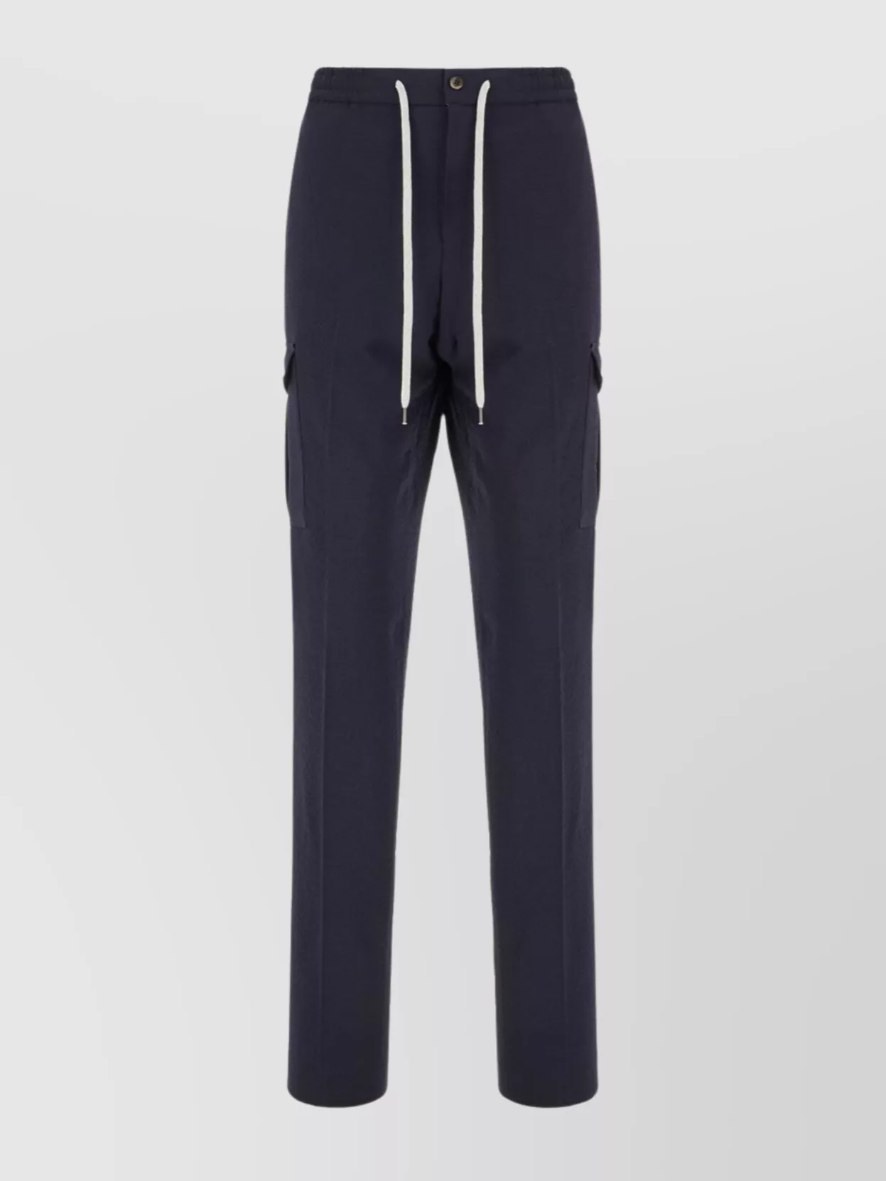 Pt Torino Joggers Wool Elastic Waistband In Blue