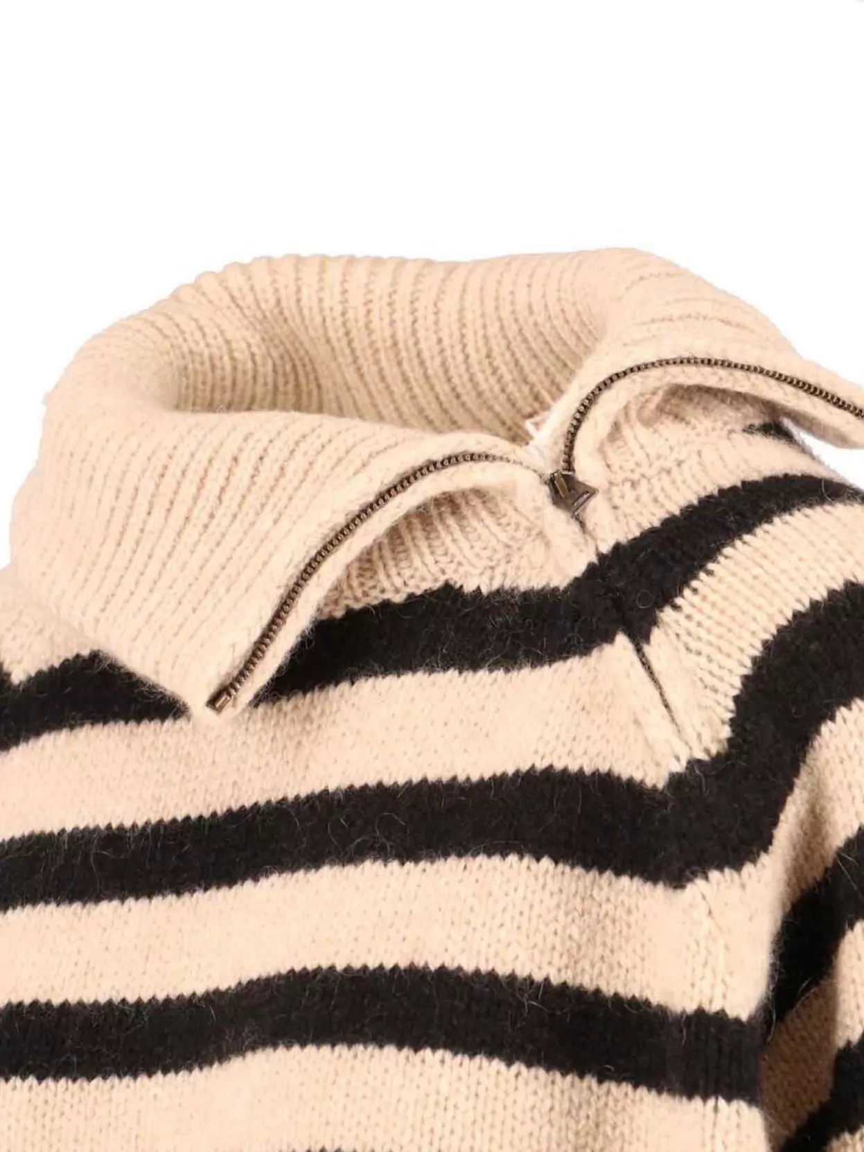 Nili Lotan Striped High Neck Knitwear With Ribbed Cuffs And Hem In Multi