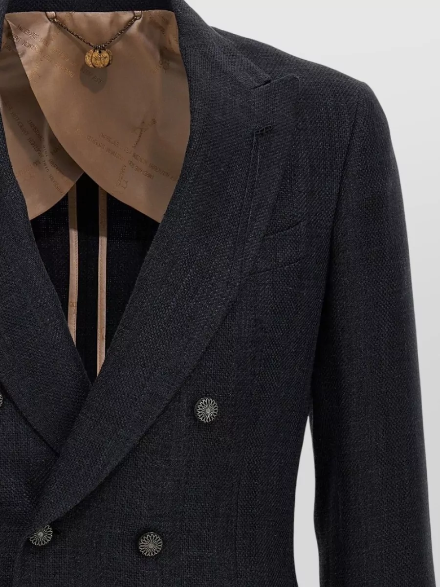 Maurizio Miri Linen Blend Double Breasted Blazer
