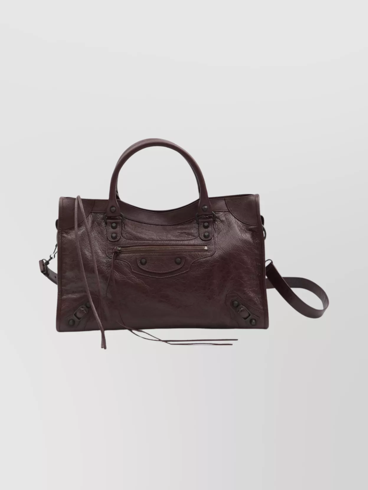 Balenciaga Le City Medium Crinkled Leather Top-handle Bag