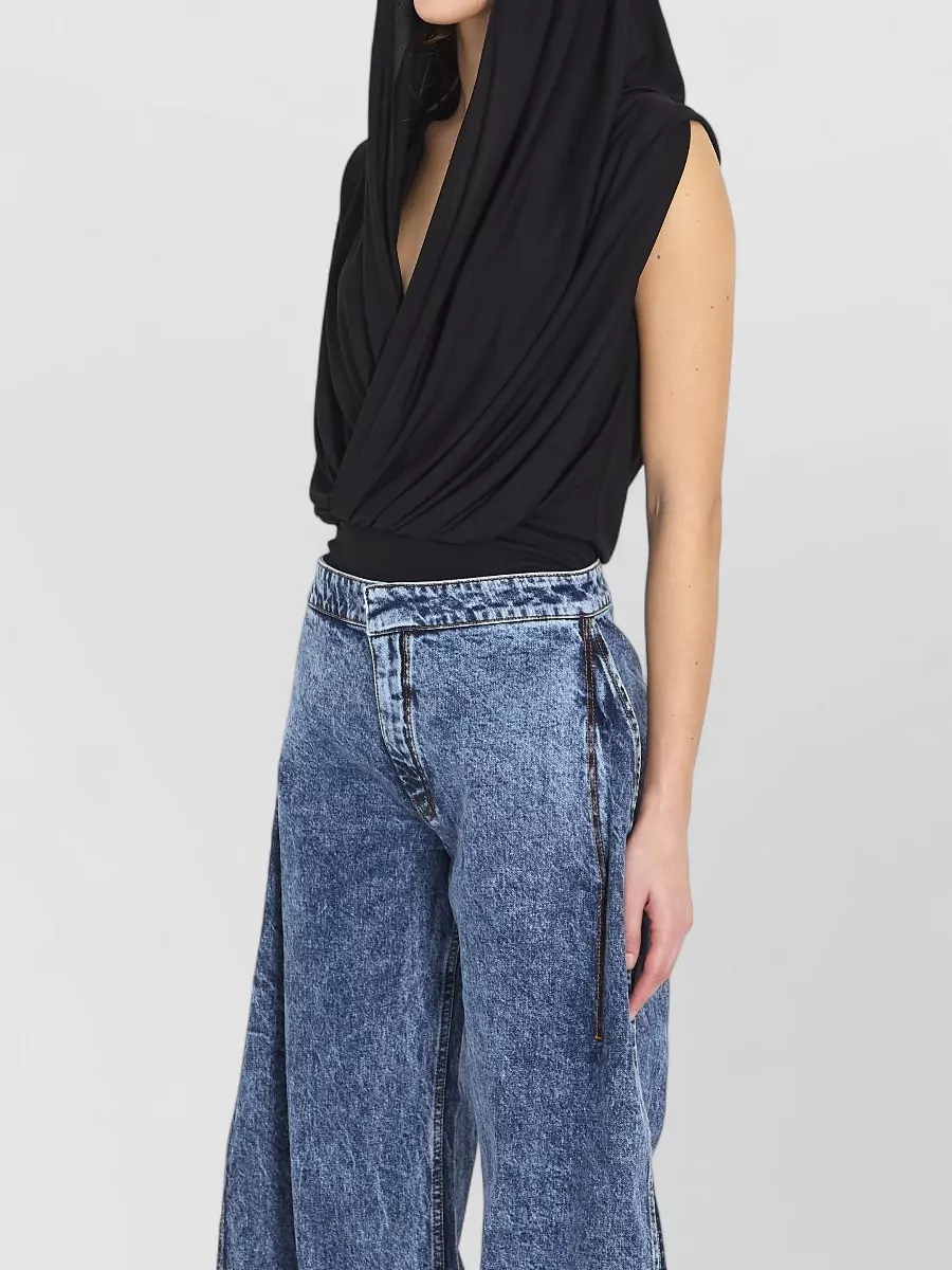Alaïa Draped Hooded Sleeveless Bodysuit