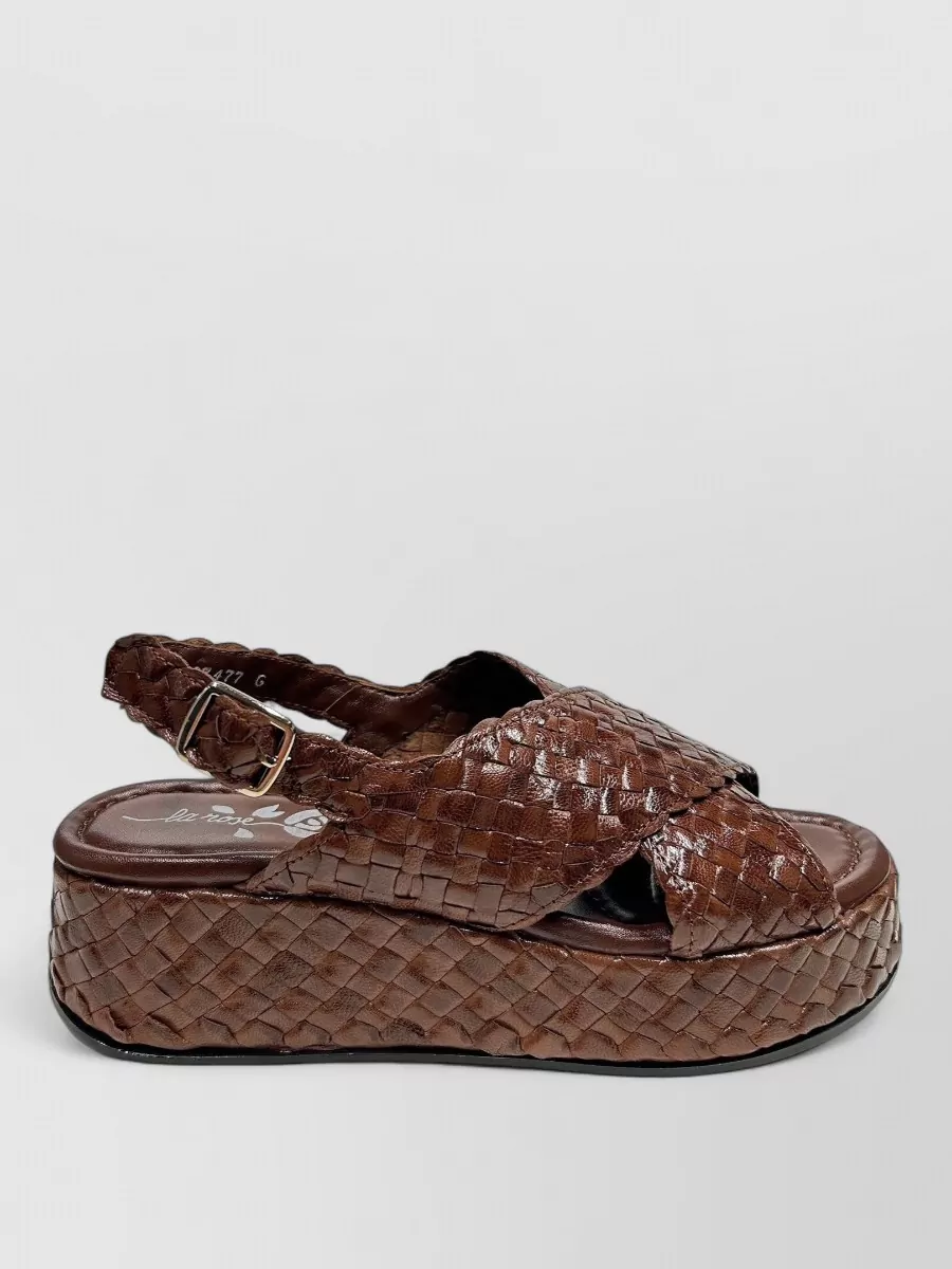 La Rose Leather Platform Sandals