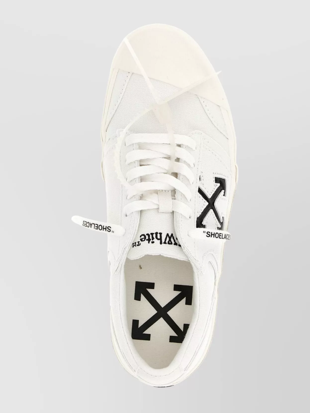 Off-White Low-Top Sneakers With Striped Rubber Sole