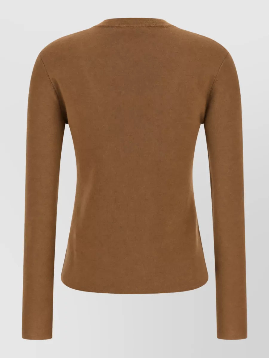 Max Mara Virgin Wool Long-Sleeve Crew-Neck Sweatshirt