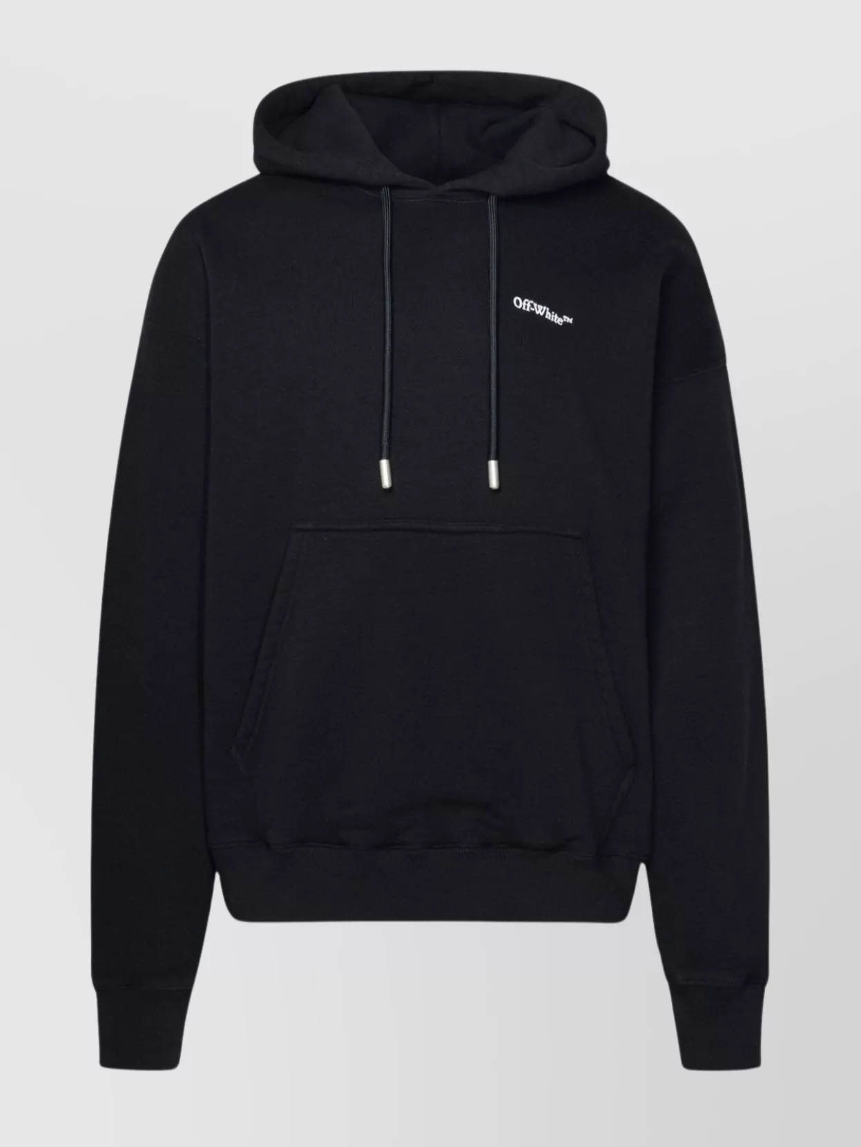 Off-white Cotton Sweatshirt With Hood And Pouch Pocket