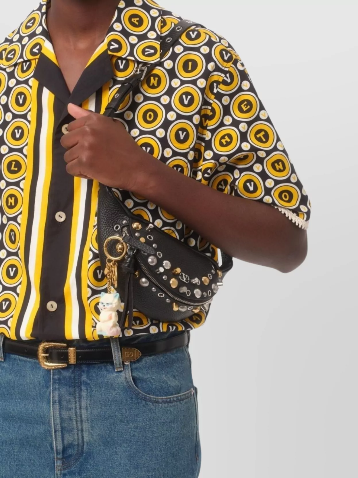 Valentino Garavani Graphic Print Short Sleeve Shirt With Notched Collar