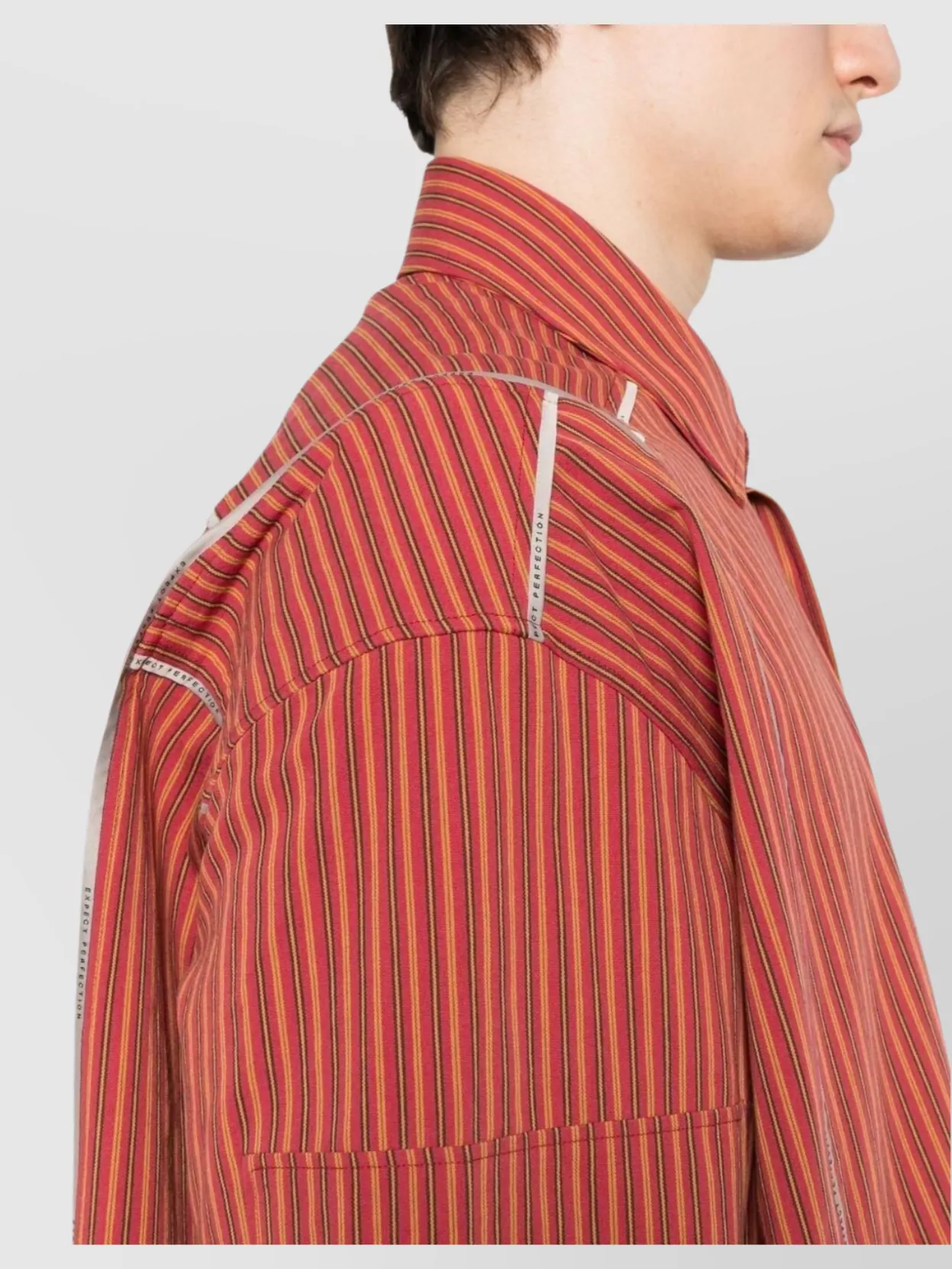 Shop Martine Rose Striped Pattern Unisex Cotton Shirt