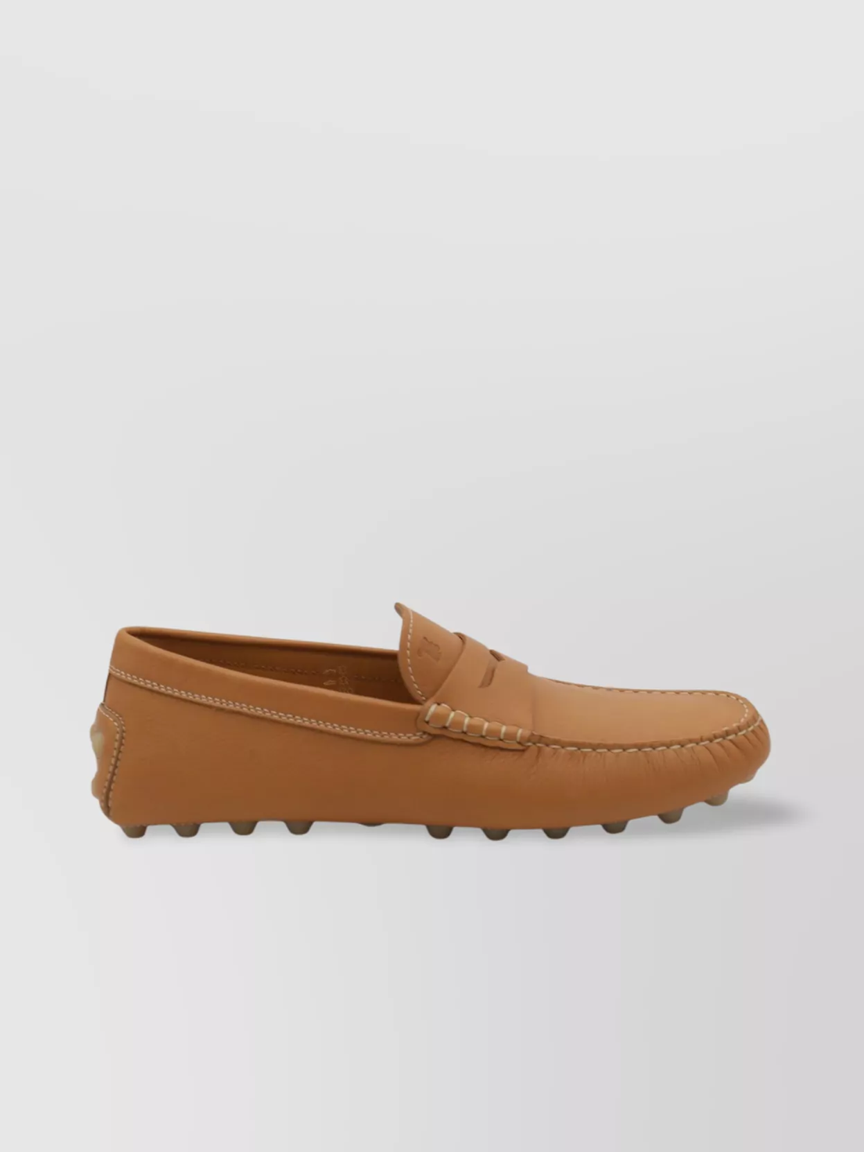 Tod's Penny Strap Loafers With Round Toe And Stitch Detailing