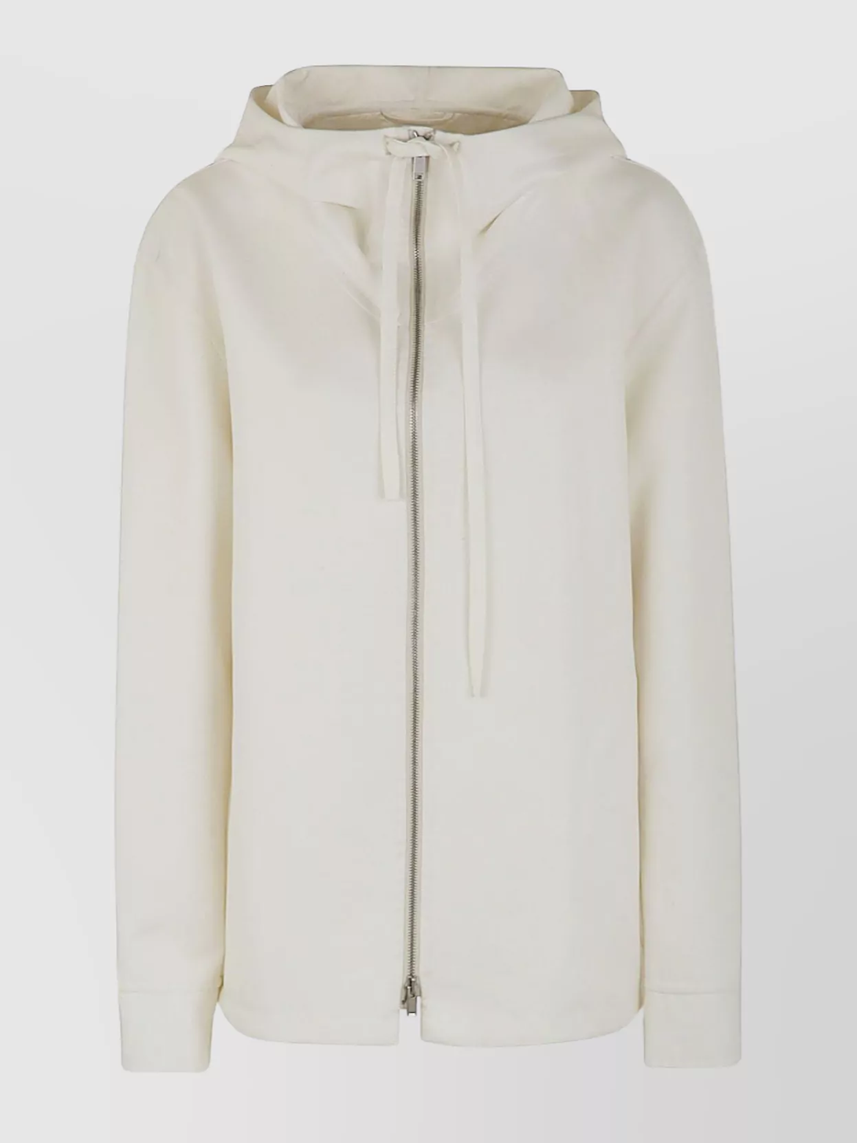 Jil Sander Boxy Fit Jacket With Hood And Drawstring In Neutral