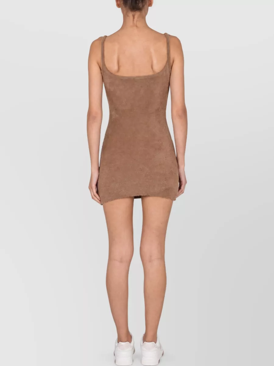 Off-White Fuzzy Logo Mini Dress